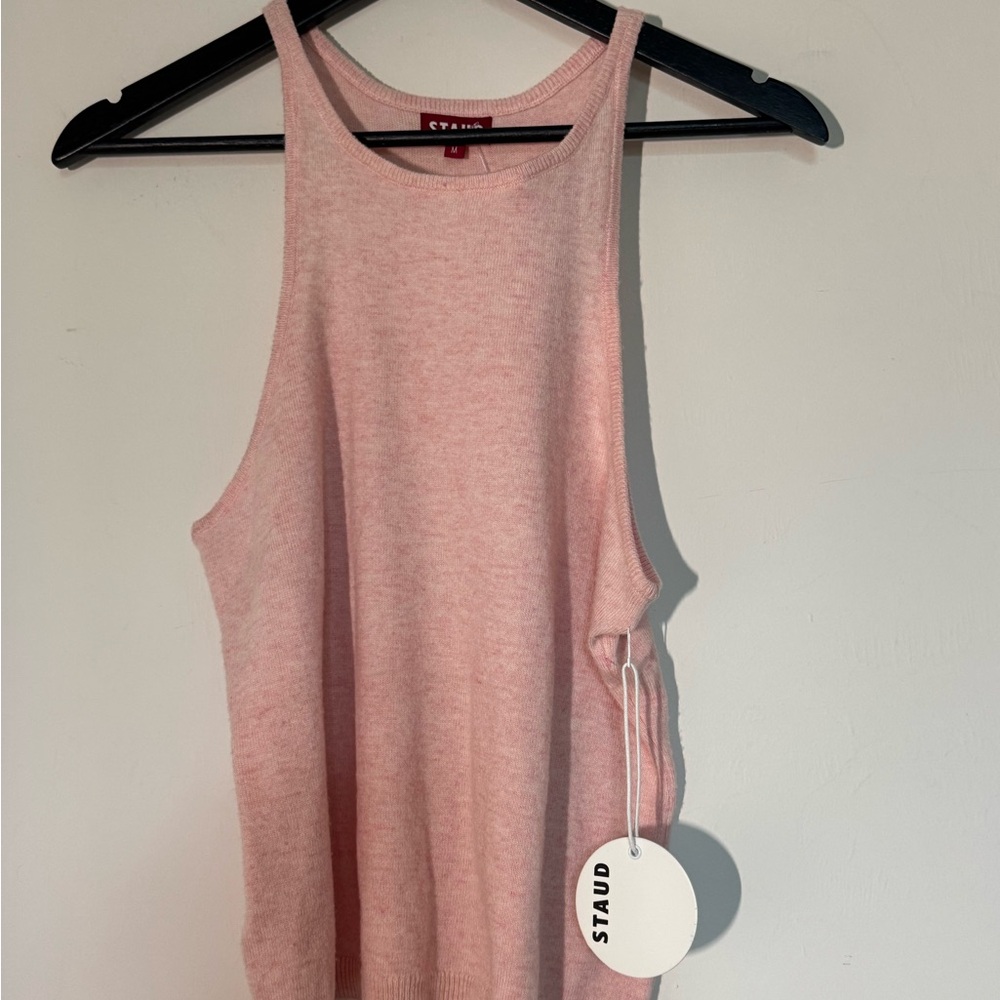 STAUD Ayana Wool Blend Knit Tank Top NWT Pink “Blossom” Size M - Picture 4 of 12